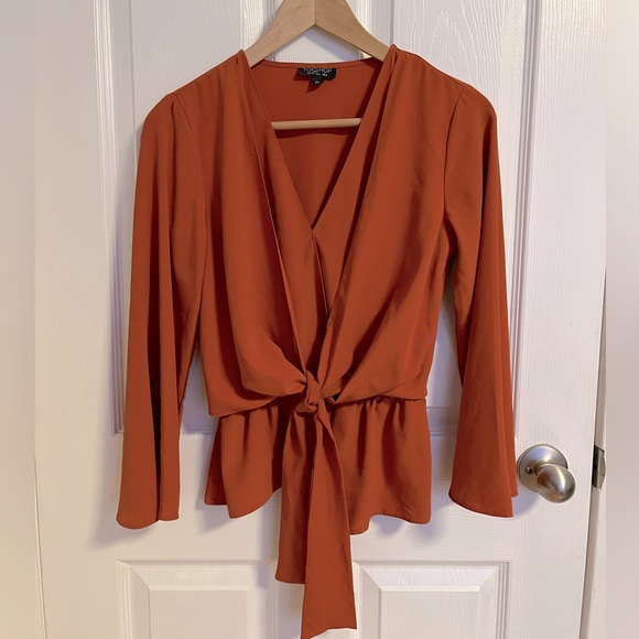 Topshop Tie-Front Blouse - Picture 2 of 4